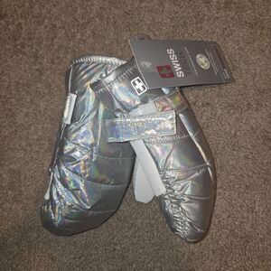 Swiss Silver Holographic Mittens